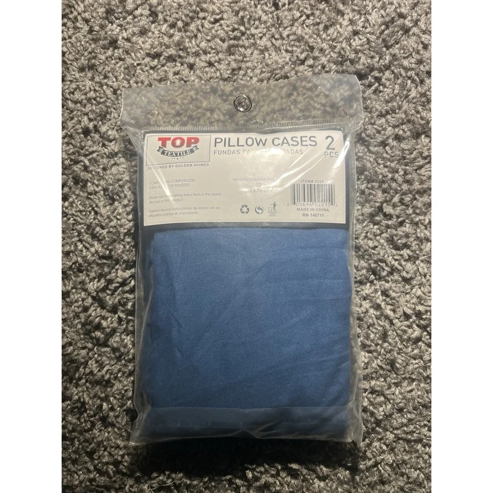 New‎ Queen Pillowcase 20x30, 2 Pc Set. Blue 100% Polyester